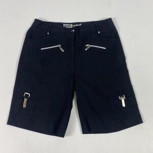 Jamie Sadock Shorts Womens 2 Black Bermuda Golf Stretch Cargo Buckle Pockets